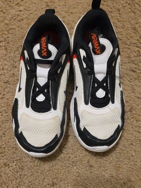 Nike Air Max Kids Black White Orange Athletic Shoes